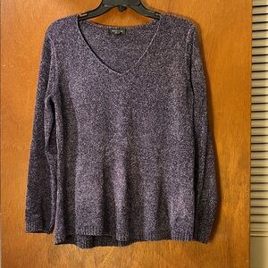 Spense Heathered Purple V-Neck Sweater